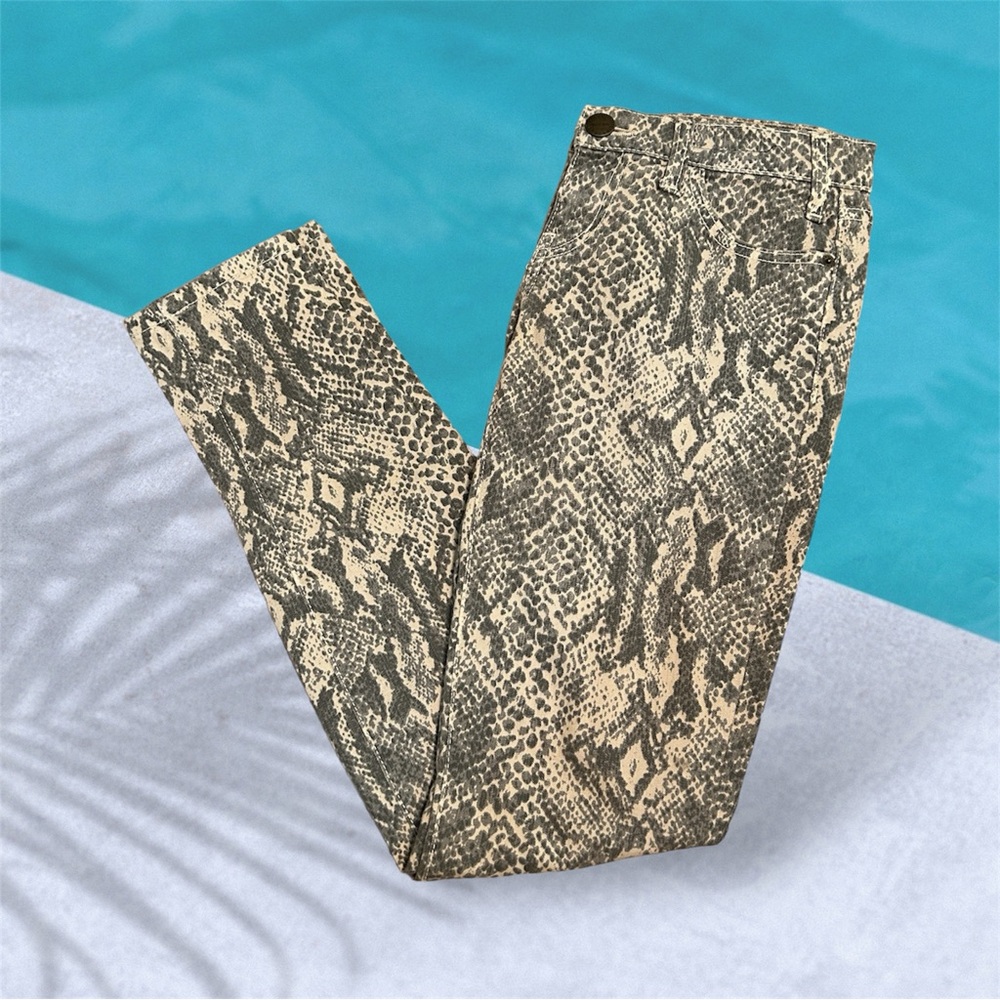 CURRENT ELLIOTT Women’s Snakeskin Print Skinny Jeans - Size 25-0